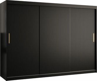 Mirjan24 Mobilier1 - Armario Elblaru 102, Negro, 200x250x62cm, Puertas De Armario: Correderas, N&uacute;mero De Estantes: 0