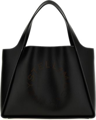 Stella McCartney Logo Shopping Bag Tote Nero-Donna
