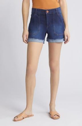 Wit & Wisdom AbSolution Patch Pocket High Waist Denim Shorts in Indigo at Nordstrom Rack, Size 10