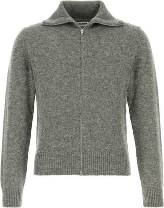 Jil Sander Grey Wool Blend Cardigan