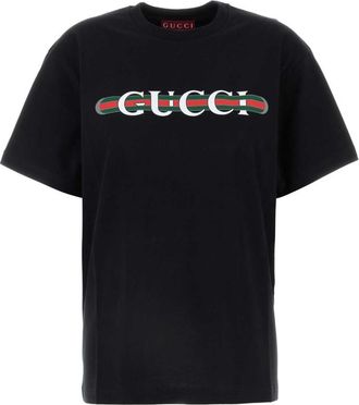 Gucci Black Printed Cotton Jersey T-shirt