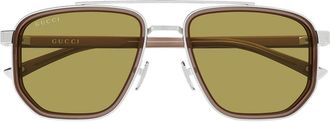Gucci Sunglasses Gg2073 S 005 Silver Brown/Green Men