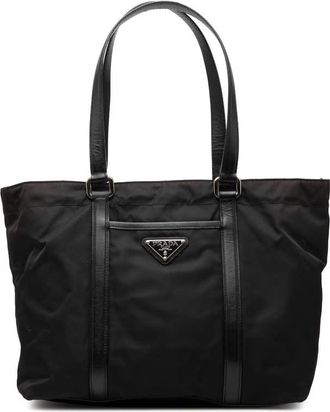 Prada Pre-owned Prada Saffiano Trimmed Tessuto Tote Ladies ZEQDDNMNOXHFGSOE