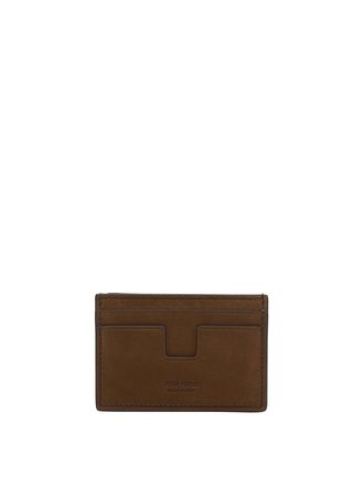 Tom Ford Olive Brown T Line Classic Cards Holder
