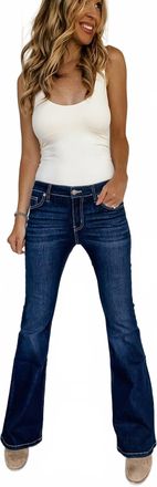 Kancan Celestine Mid Rise Flare Jeans In Blue