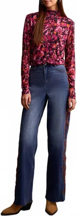Tribal Mesh All Over Print Top In Magenta Haze