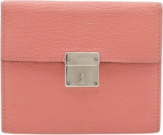 Herm&egrave;s Pre-owned Chevre Click Mini Card Case Wallet - Dames - Vintage Accessoires - Roze - ONE Size - Leer - Vintage