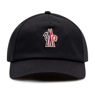 Moncler Gabardine Baseball Cap - Heren - Petten - Zwart - ONE Size - Katoen - Accessoires