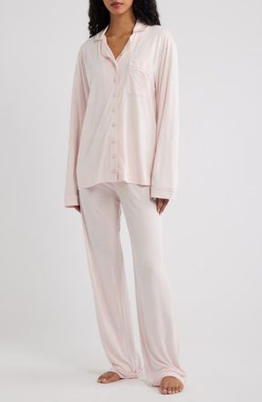House of CB Classic Soft Modal Blend Pajamas in Pink at Nordstrom, Size X-Large