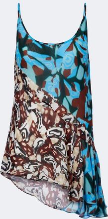 Dries Van Noten Top asim&eacute;trico estampado