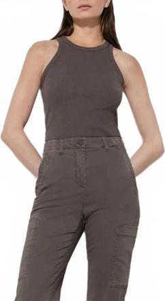 Luisa Cerano Ribbed Tank Top In Taupe