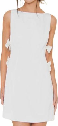 FORE COLLECTION Bow Detail Cocktail Dress In White