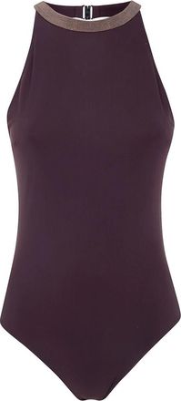 Brunello Cucinelli Eendelig badpak - Dames - Badpakken - Paars - XL - Badmode