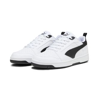 Puma Sneaker PUMA REBOUND V6 LOW, Damen, Gr. 44, schwarz-weiss (puma wei&szlig;, puma schwarz, puma schwarz), Synthetik, unifarben, Schuhe Sneaker