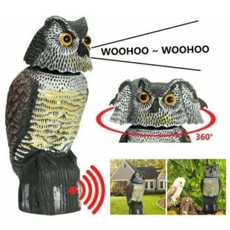 OEM Atrapa P&aacute;jaros Realista Con Cabeza Giratoria, Espantap&aacute;jaros B&uacute;ho, Repelente Para Jard&iacute;n Y Patio, 1 Unidad