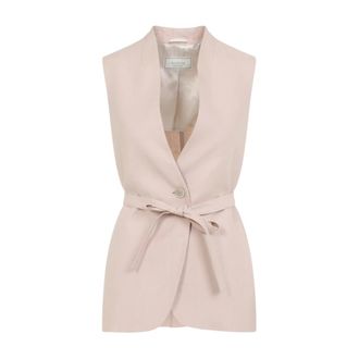 PESERICO Jassen, Dames, Roze, XS, Linnen, Linnen Gilet