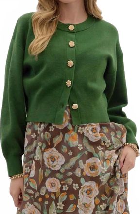 Entro Where You Belong Cardigan In Forest Green