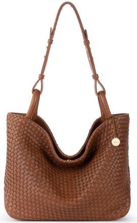 The Sak Los Feliz Medium Tote Woven Leather Bag in Cognac Woven at Nordstrom