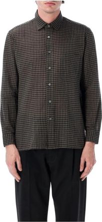 Salvatore Piccolo Tahiti Check Shirt - Heren - Casual Overhemden - Zwart - 3XL - Katoen - Overhemden