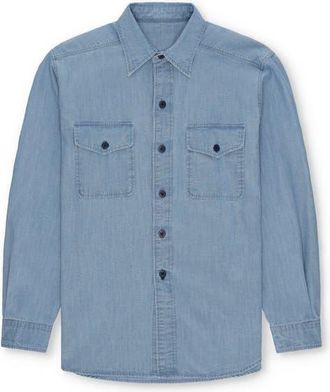 Fortela CPO Chambray Overshirt in Light Blue at Nordstrom, Size X-Large