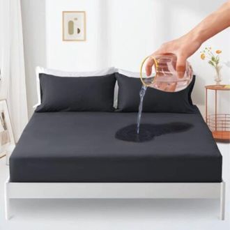 OEM Protector De Colch&oacute;n Impermeable De 90 X 200 Cm - S&aacute;bana Bajera Transpirable - Protecci&oacute;n Contra La Humedad - Gris Antracita