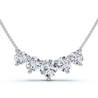 Pompeii3 3Ct Silvie Diamond Necklace 14k Gold 18 Lab Grown EF/VS