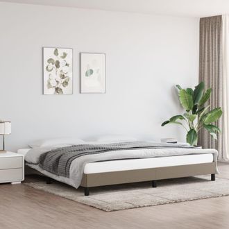 vidaXL Cama Sin Colch&oacute;n Tela Gris Taupe 200x200 Cm Vidaxl