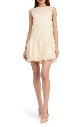 En Saison Emryn Sequin Bubble Minidress in Ecru at Nordstrom Rack, Size X-Small