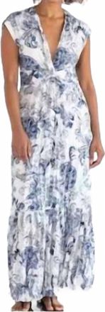 Go Silk Crinkle Cut Twist Dress In Baroque Toile