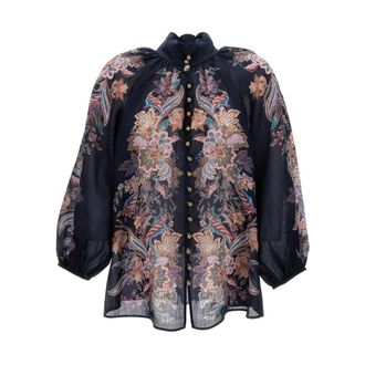 Zimmermann Blouses, female, Multicolor, Size: M Rhiannon Billow Blouse