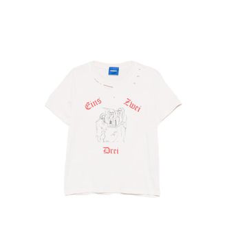 Dagger Distressed Graphic-print T-shirt