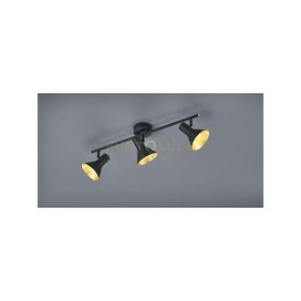 Reality Barra 3 Spots E14 18W Stile Classico Diffusori Metallo nero Oro Nina GD Trio