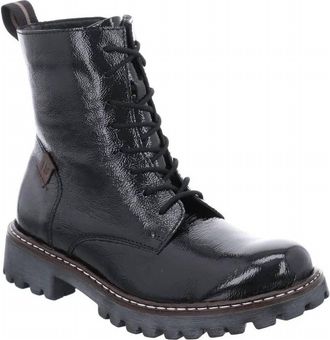 Josef Seibel Womens Marta 02 Lace Boot In Black Patent