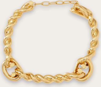 Ferragamo Women Gancini twisted bracelet (L) Gold