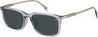 David Beckham Blue Rectangular Mens Sunglasses DB 1163/F/S 0KB7/KU 58