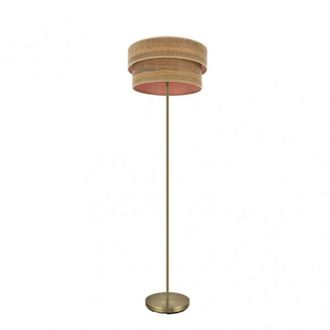 Fabrilamp Pie Salon Doble Smile 1xe27 Cuero/madera Oscura 162x40x40 Cm