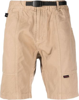 Gramicci buckled-waist cotton shorts - men - Organic Cotton - L - Neutrals
