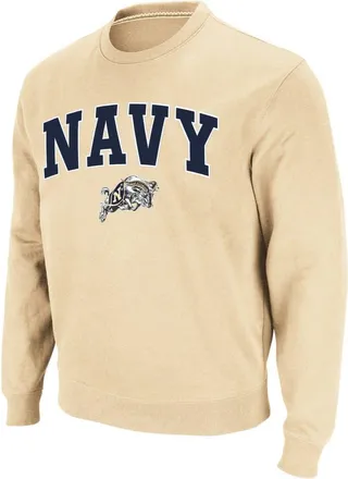 Colosseum Mens Colosseum Gold Navy Midshipmen Arch & Logo Crew Neck Sweatshirt in Vegas Gold at Nordstrom, Size Small