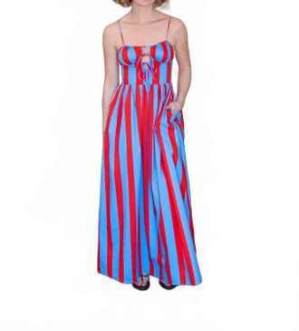 Line & Dot Primo Maxi Dress In Blue Multi