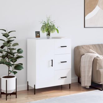 vidaXL Vidaxl - Aparador De Madera Contrachapada Blanco Brillante 69,5x34x90 Cm