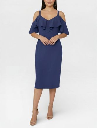 Rachel Roy Marcella Off the Shoulder Ruffle Midi Dress
