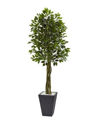 Nearly Natural 6.5Ft Ficus Uv-Resistant Artificial Tree With Planter (Indoor/Outdoor)