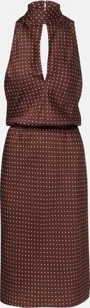 Poss&eacute; Phoebe polka-dot halterneck midi dress