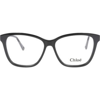 Chlo&eacute; 55mm Square Optical Frames in Black Black Transparent at Nordstrom Rack