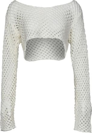 Bananhot long-sleeve knitted top - White