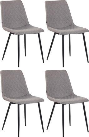 Clp Clp - Juego De 4 Sillas De Comedor Telde Tapizadas En Tela Gris