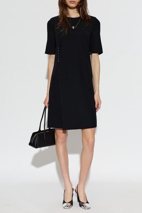 Emporio Armani Dress With A Pleat, Womens, Black