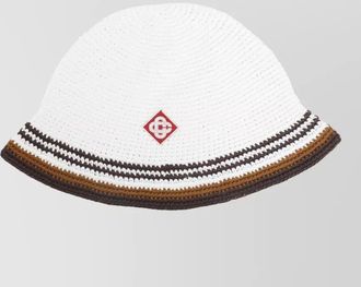 Casablanca crocheted stripe bucket hat