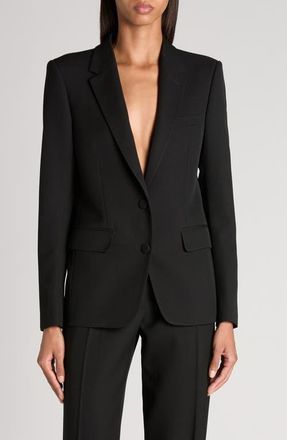 Tom Ford Sharp Shoulder Wool Grain de Poudre Jacket in Black at Nordstrom, Size 10 Us