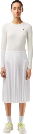 Lacoste Midi-rok voor dames met plooien en elastische tailleband (Wit)